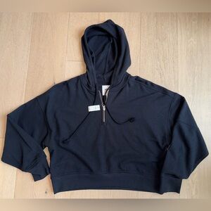 Aerie quarterzip hoodie black size medium NWT